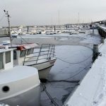 Fischerboote im Winter Bootshafen Kühlungsborn Ost