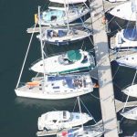 Luftansicht Segelboote im Hafen Kühlungsborn Ost