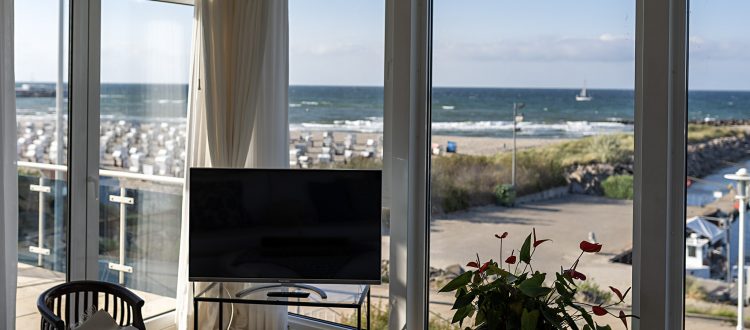 Wohnzimmer Wohnung 5, Strandresidenz Kühlungsborn 