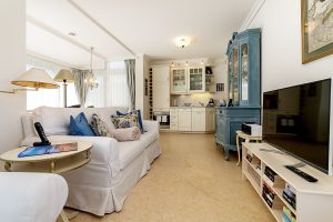 Wohnzimmer Wohung 6, Strandresidenz Kühlungsborn