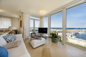 Wohnzimmer Wohnung 4, Strandresidenz Kühlungsborn 